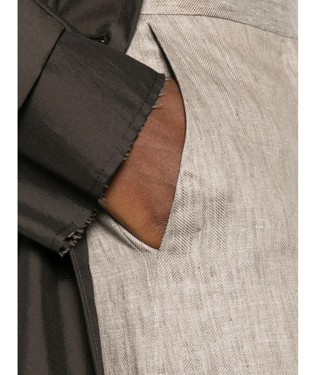 MAX MARA Бежевые льняные брюки широкие, фото 3