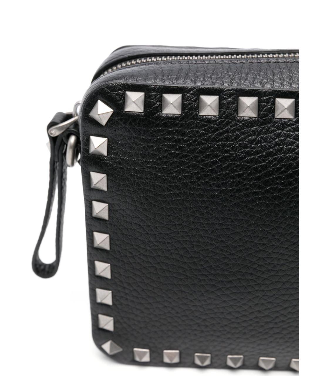 VALENTINO Черная кожаная сумка на плечо, фото 4