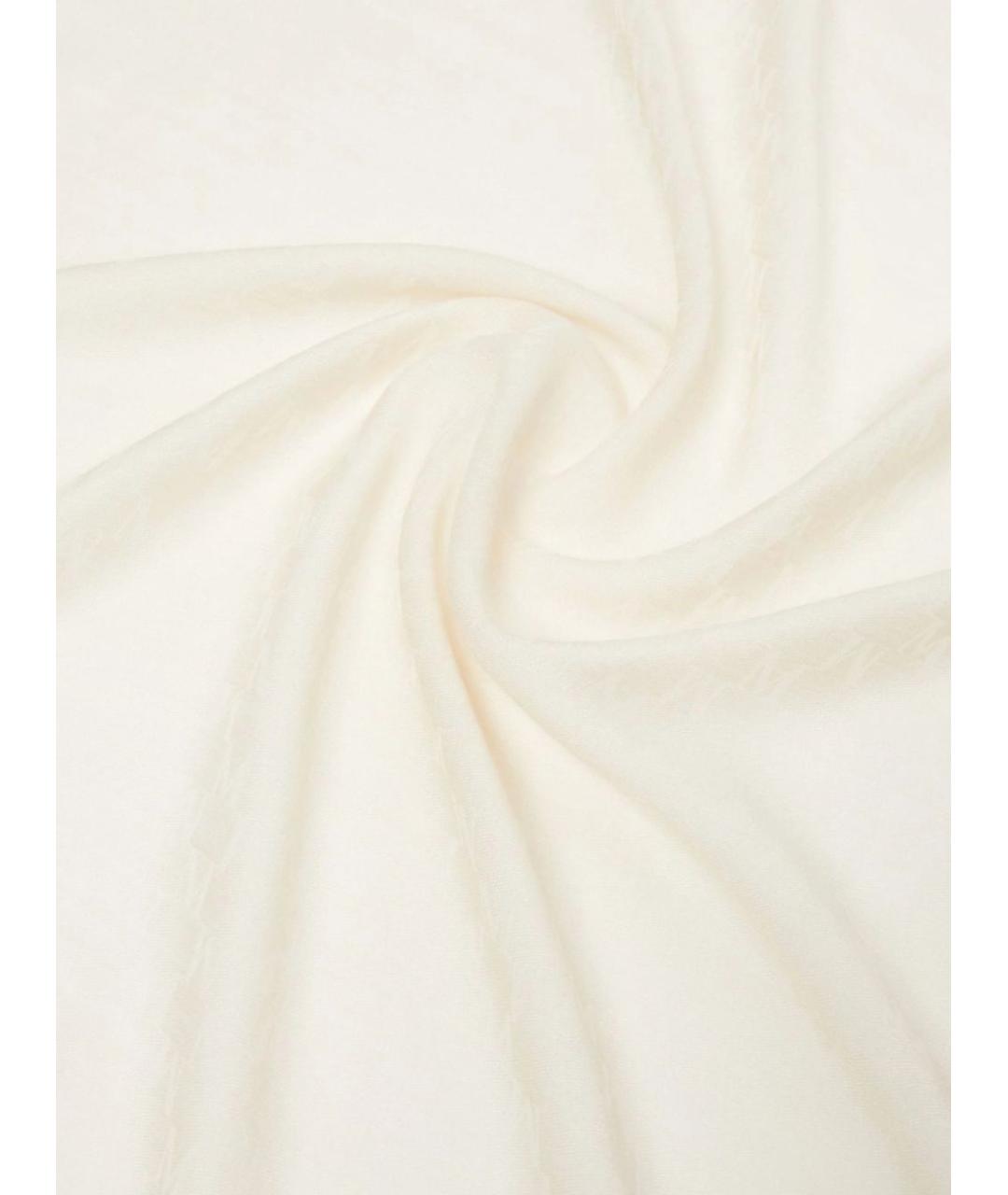 MAX MARA Белый хлопковый шарф, фото 3