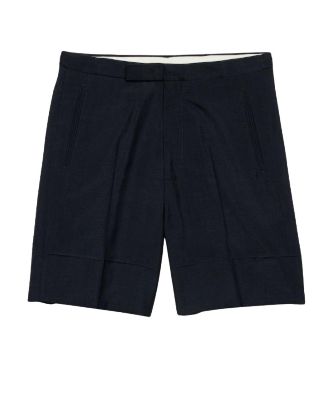 PRADA Темно-синие шерстяные шорты, фото 1