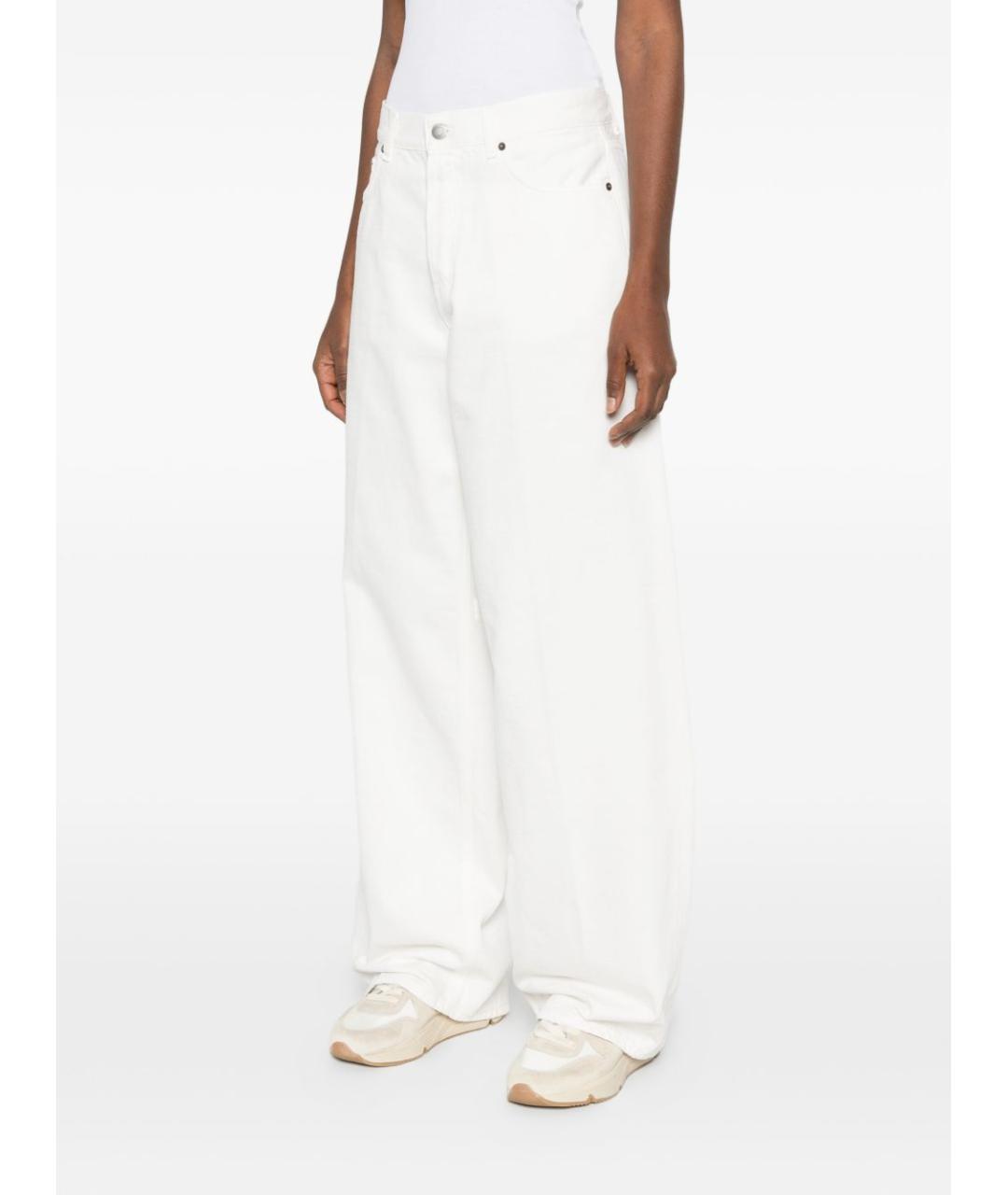 HAIKURE Белые хлопковые прямые джинсы, фото 2