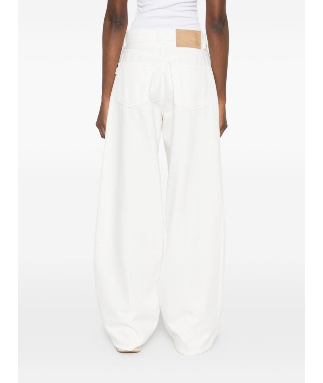 HAIKURE Белые хлопковые прямые джинсы, фото 4