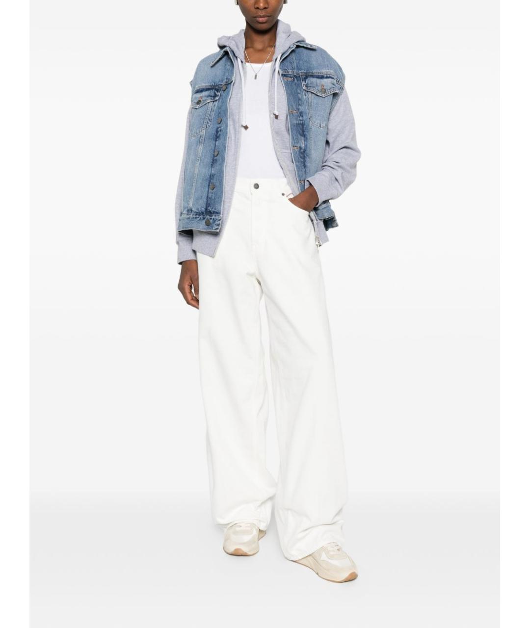 HAIKURE Белые хлопковые прямые джинсы, фото 3