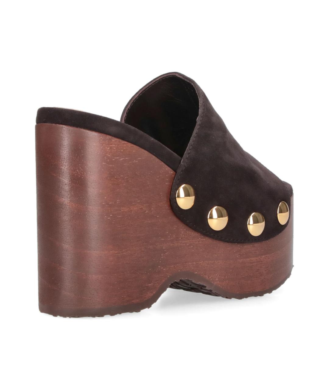 GIANVITO ROSSI Коричневые замшевые сабо, фото 4