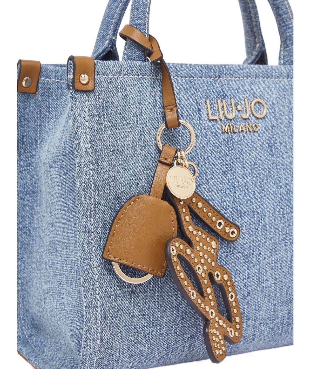 LIU JO Синяя тканевая сумка тоут, фото 3