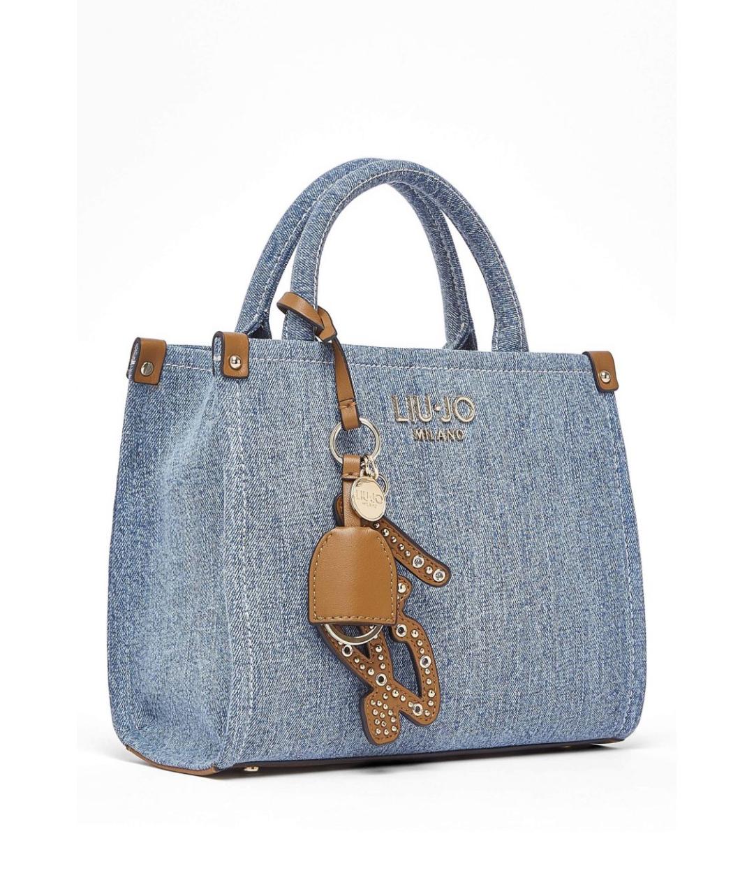 LIU JO Синяя тканевая сумка тоут, фото 5