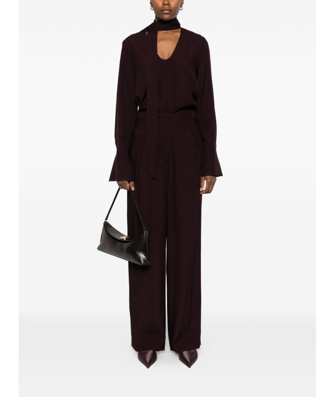 RAQUEL DINIZ Бордовые прямые брюки, фото 5