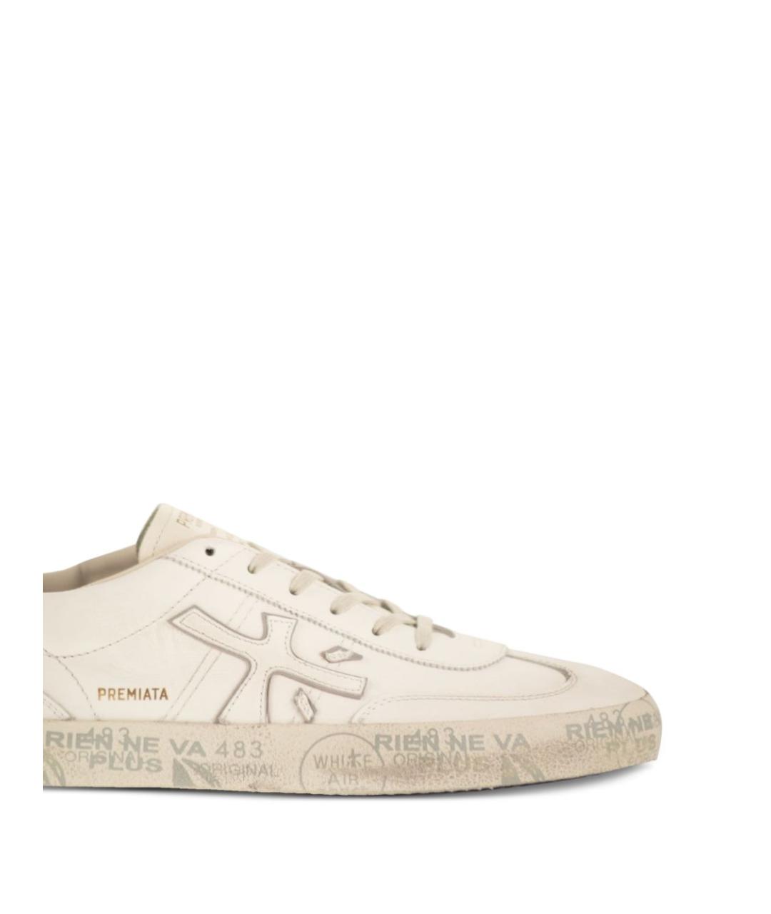 PREMIATA Белые кожаные низкие кроссовки / кеды, фото 6