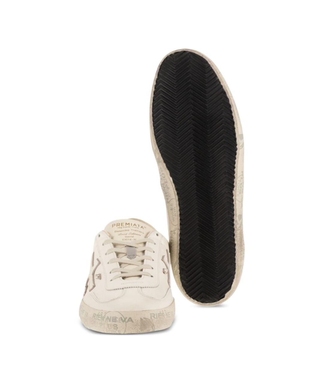 PREMIATA Белые кожаные низкие кроссовки / кеды, фото 3