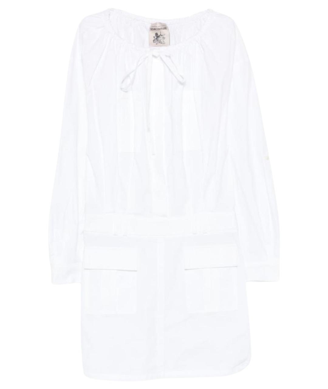SEMICOUTURE Белое хлопковое повседневное платье, фото 1