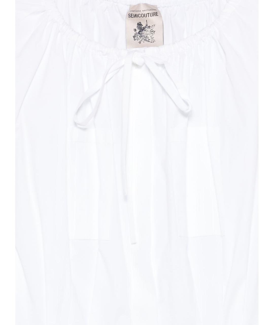 SEMICOUTURE Белое хлопковое повседневное платье, фото 2