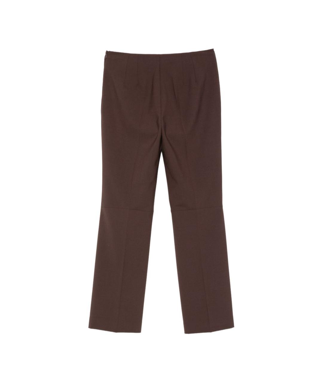 SEMICOUTURE Коричневые полиэстеровые прямые брюки, фото 3