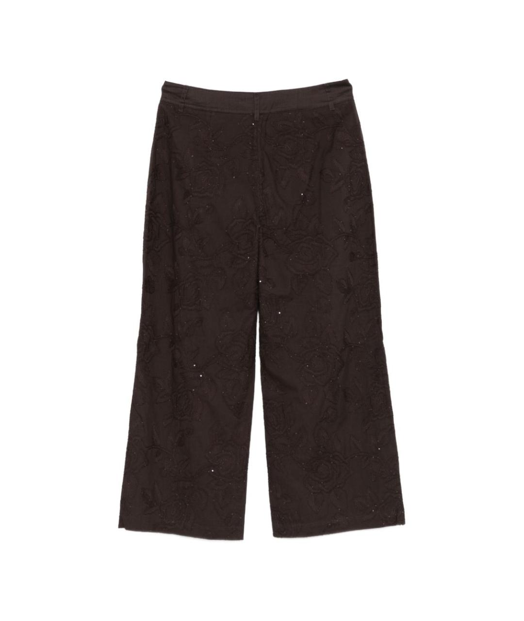 LIU JO Коричневые хлопковые прямые брюки, фото 2