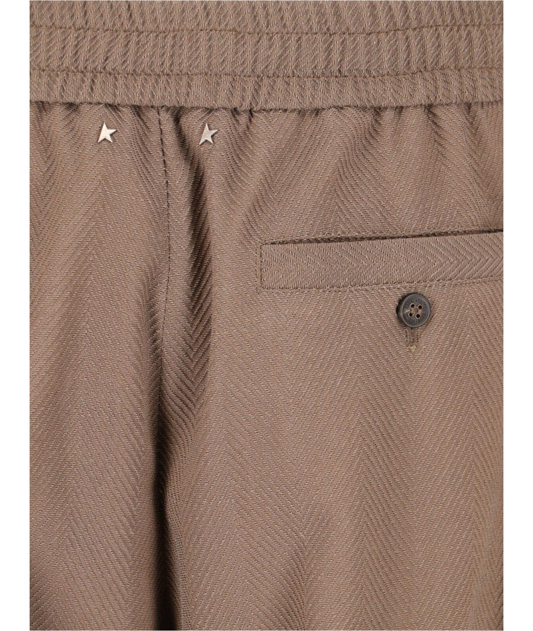 GOLDEN GOOSE DELUXE BRAND Бежевые шерстяные повседневные брюки, фото 5