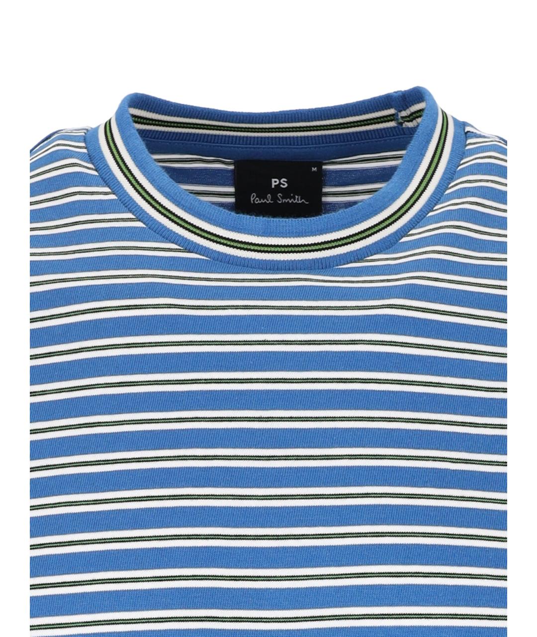 PAUL SMITH Синяя хлопковая футболка, фото 3