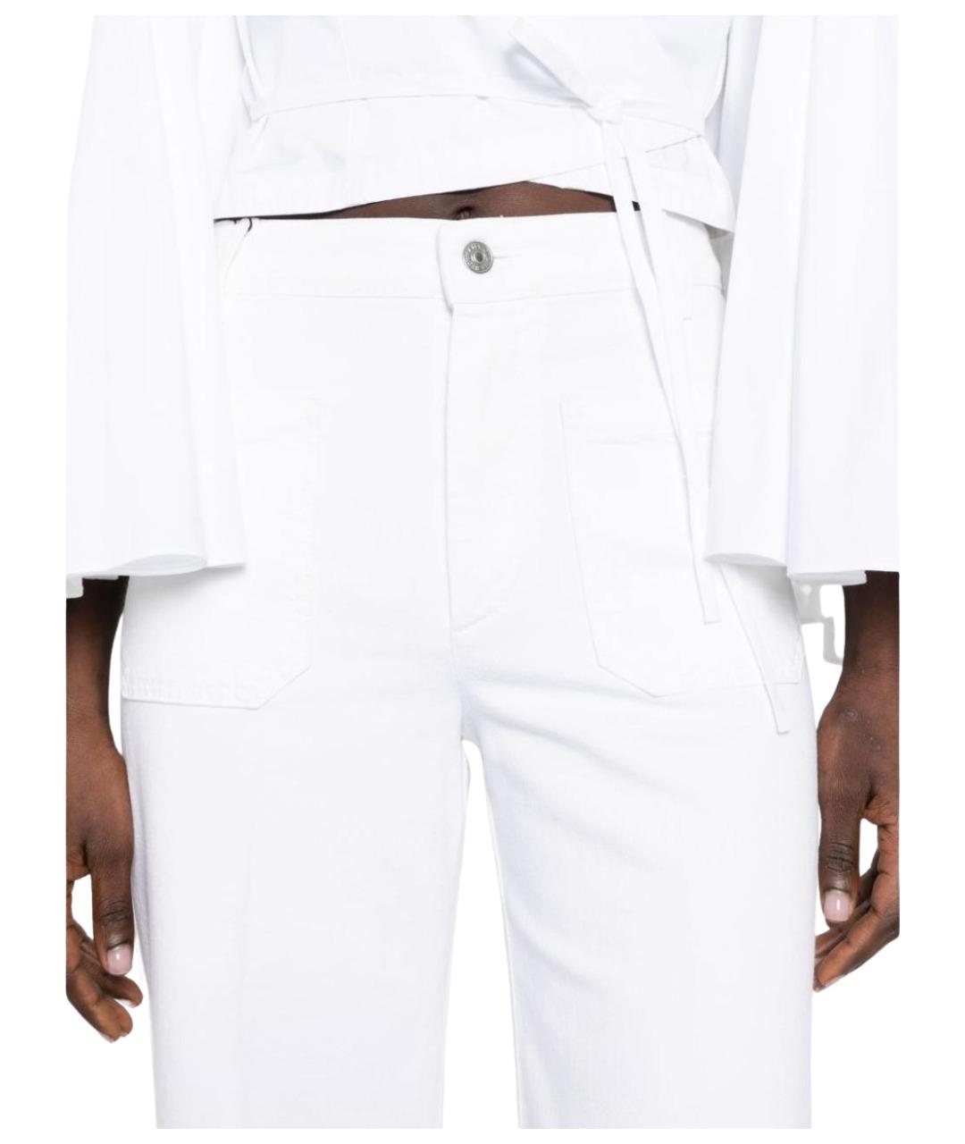 VICTORIA BECKHAM Белые хлопковые прямые джинсы, фото 5