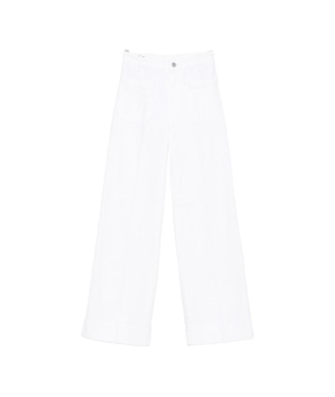 VICTORIA BECKHAM Белые хлопковые прямые джинсы, фото 1