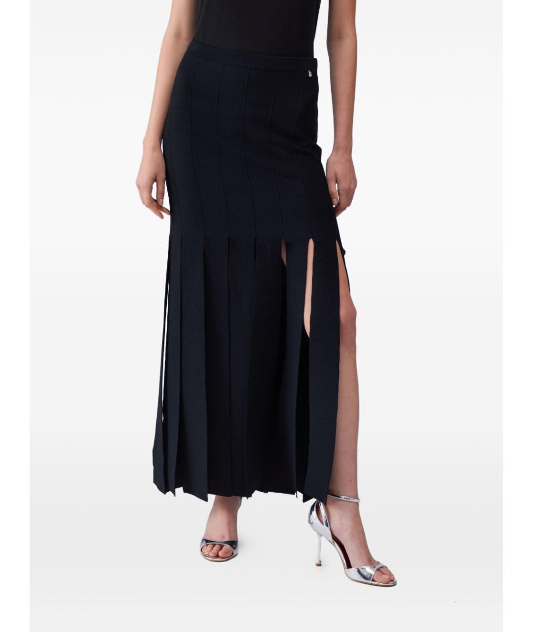 LIU JO Черная вискозная юбка миди, фото 4