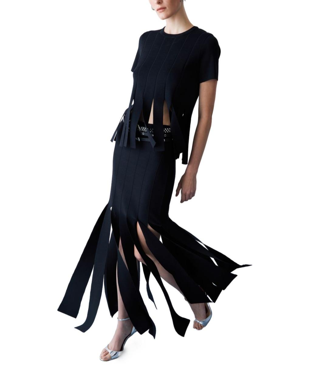 LIU JO Черная вискозная юбка миди, фото 6