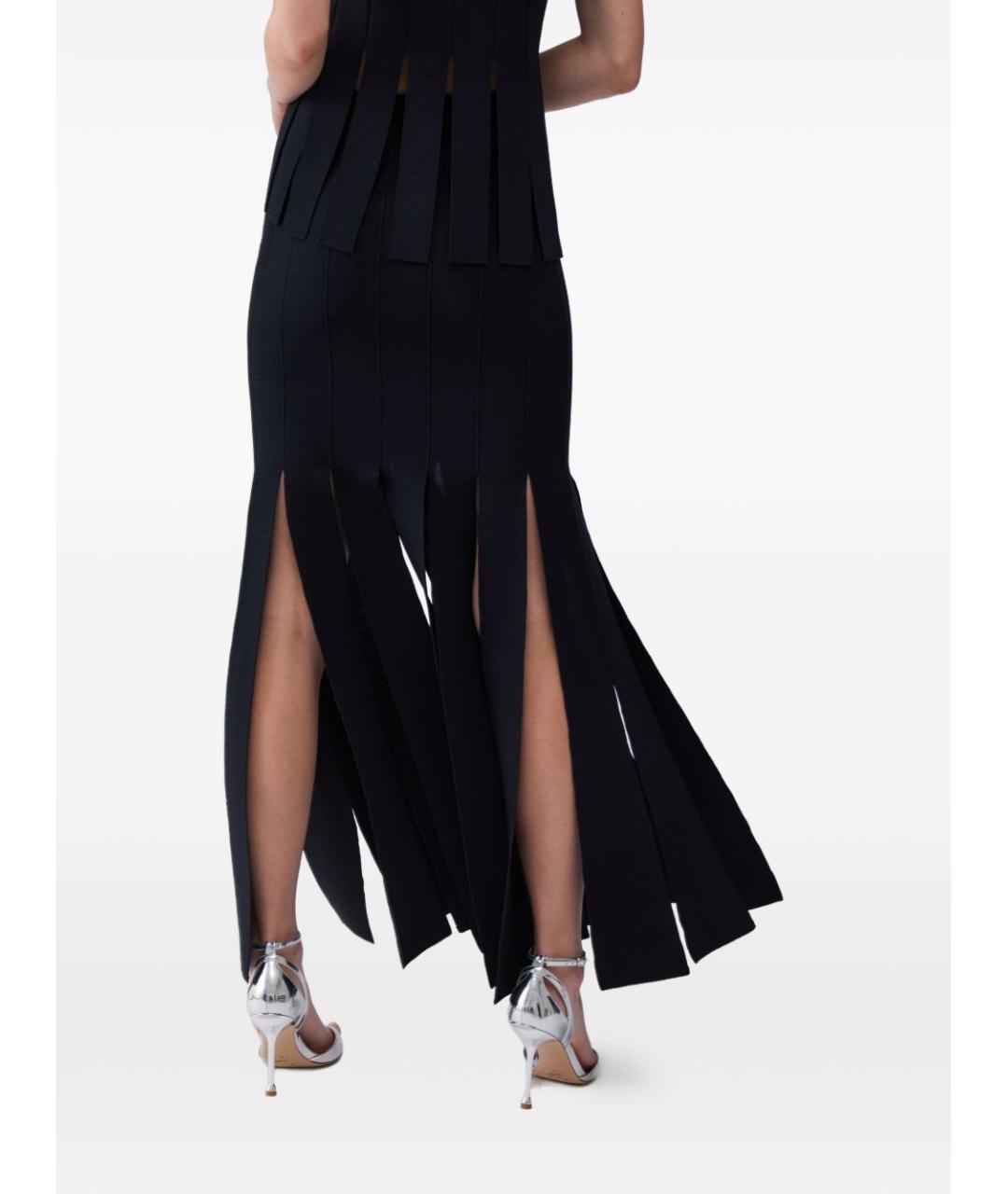 LIU JO Черная вискозная юбка миди, фото 3