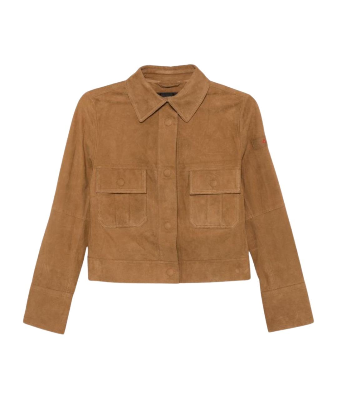 PEUTEREY Коричневая замшевая куртка, фото 1