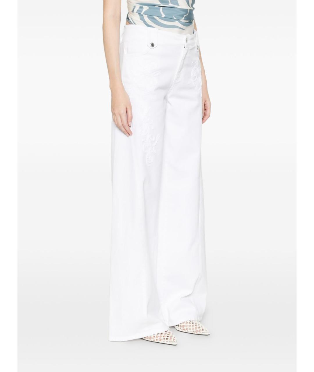 ERMANNO FIRENZE Белые хлопковые прямые брюки, фото 5