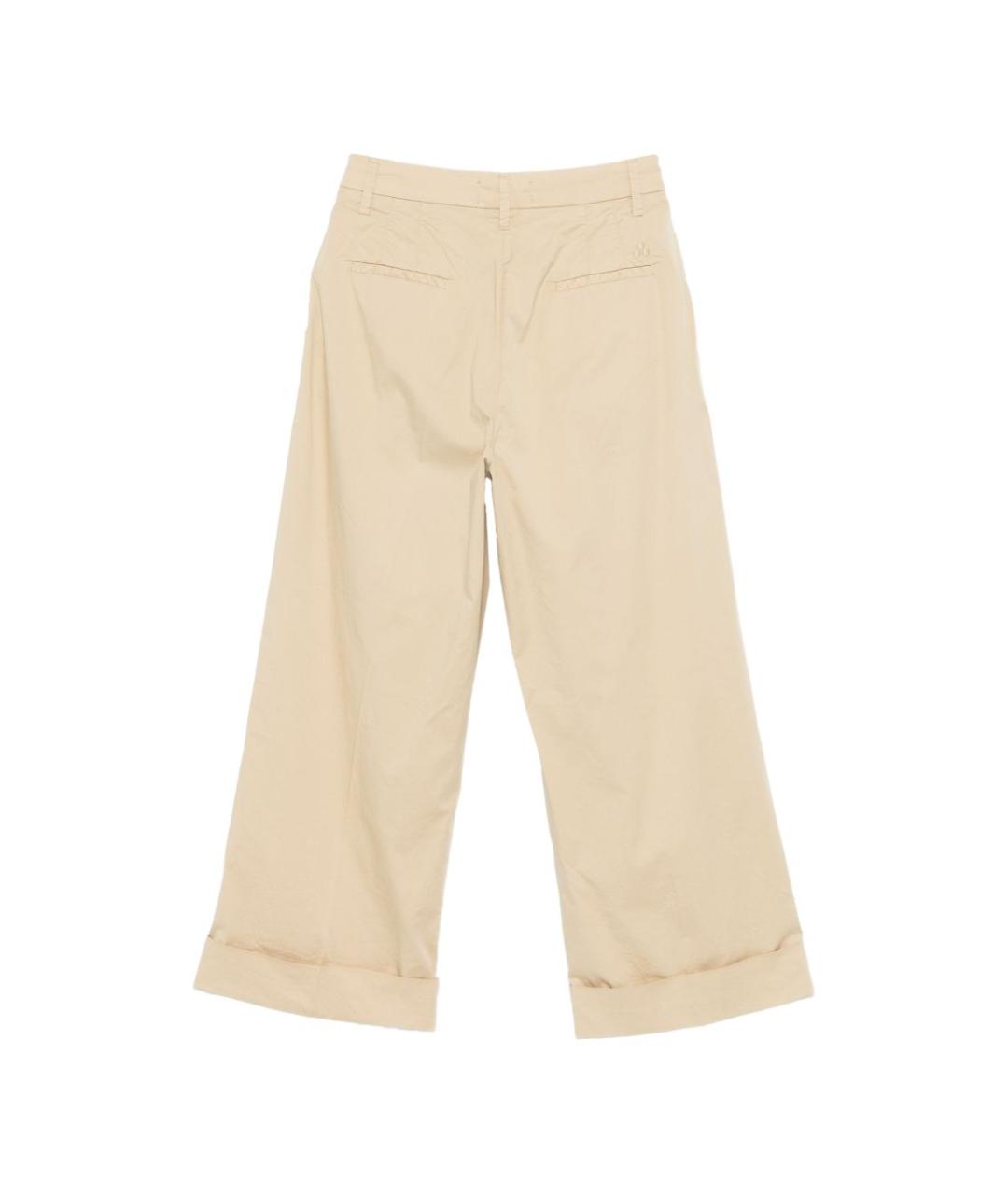 PEUTEREY Бежевые хлопковые прямые брюки, фото 3