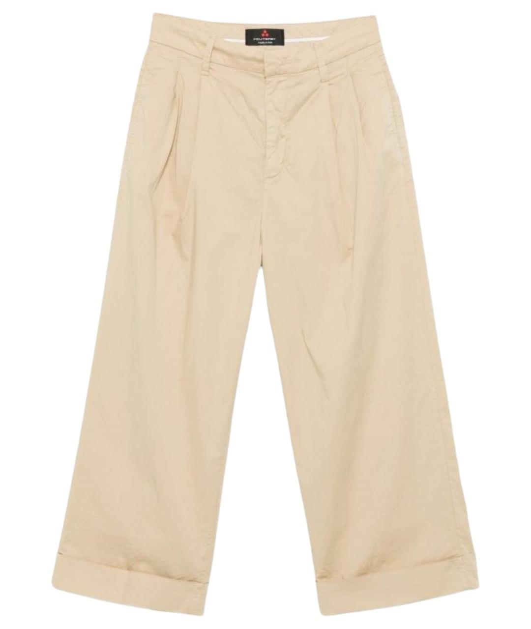 PEUTEREY Бежевые хлопковые прямые брюки, фото 1