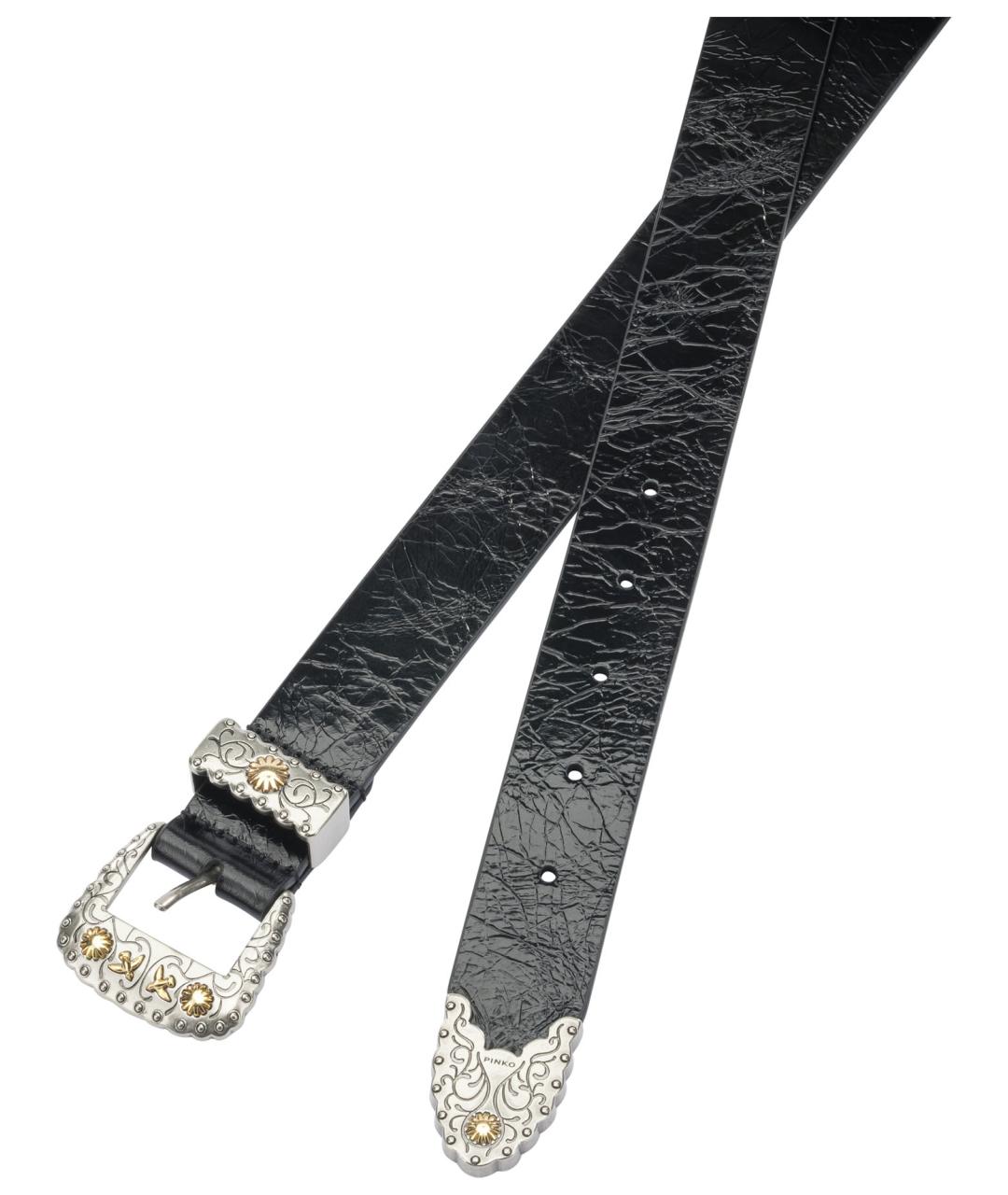 PINKO Черный кожаный ремень, фото 2