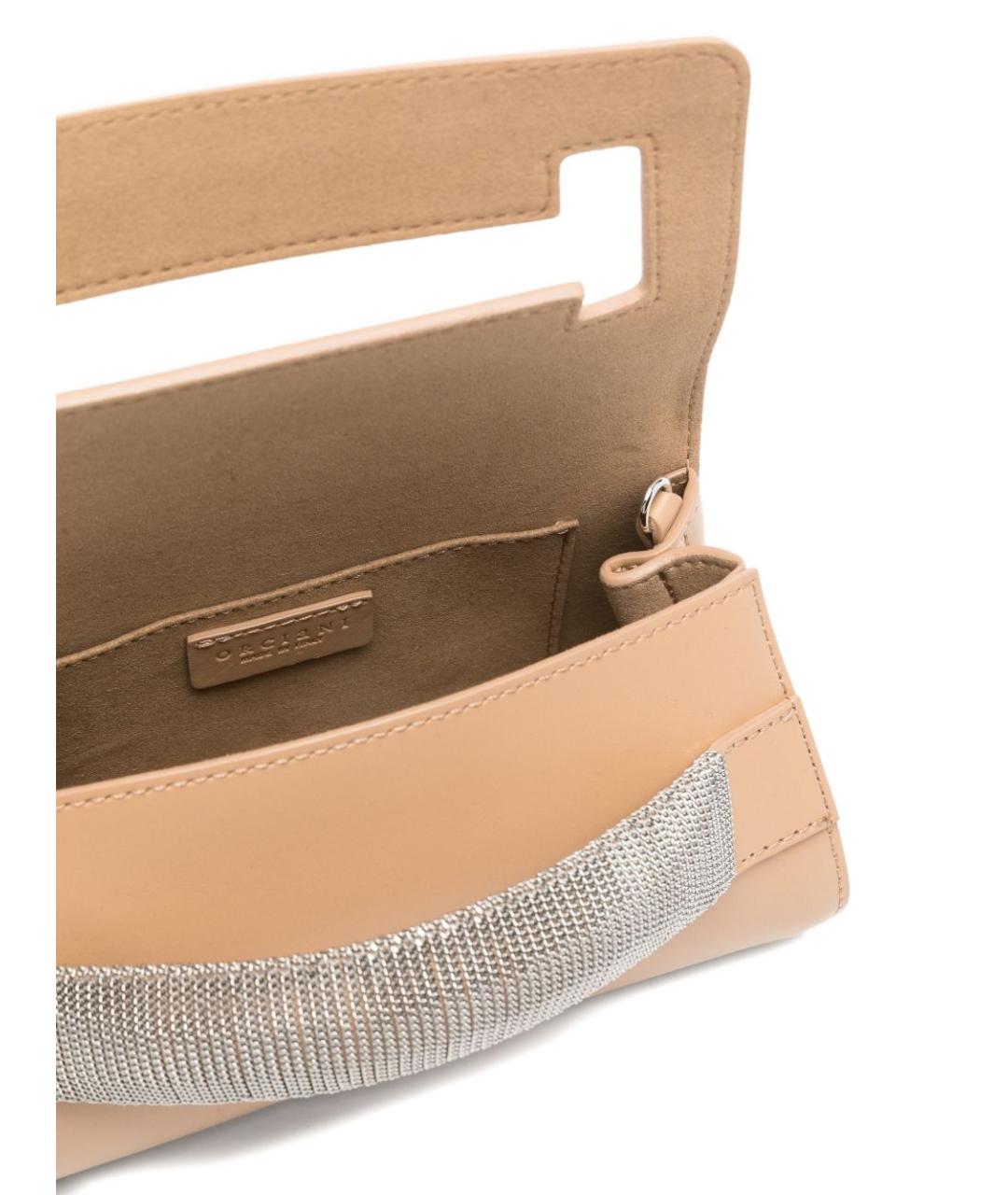 ORCIANI Бежевая кожаная сумка через плечо, фото 3