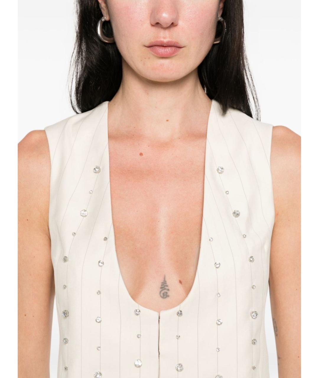 LIU JO Бежевый вискозный жилет, фото 2