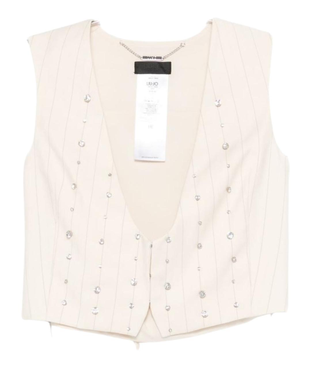 LIU JO Бежевый вискозный жилет, фото 1