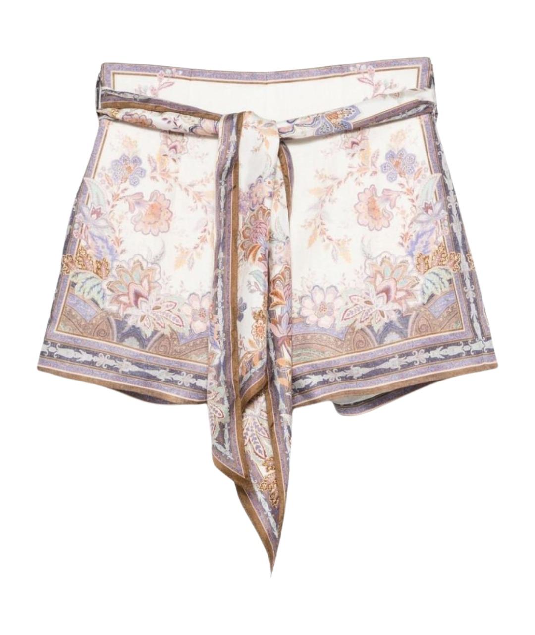 ZIMMERMANN Мульти льняные шорты, фото 1