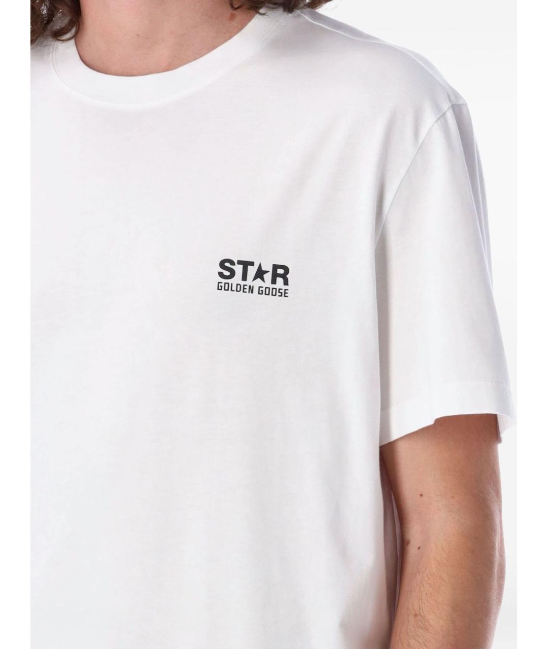 GOLDEN GOOSE DELUXE BRAND Белая хлопковая футболка, фото 4