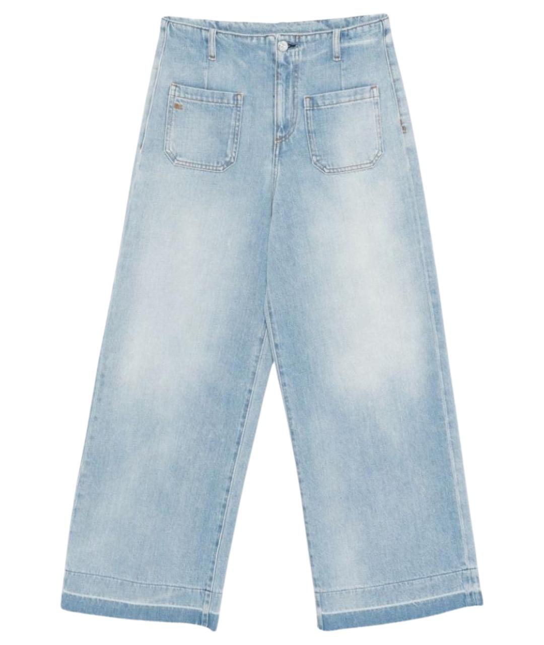 NINE IN THE MORNING Голубые хлопковые прямые джинсы, фото 1