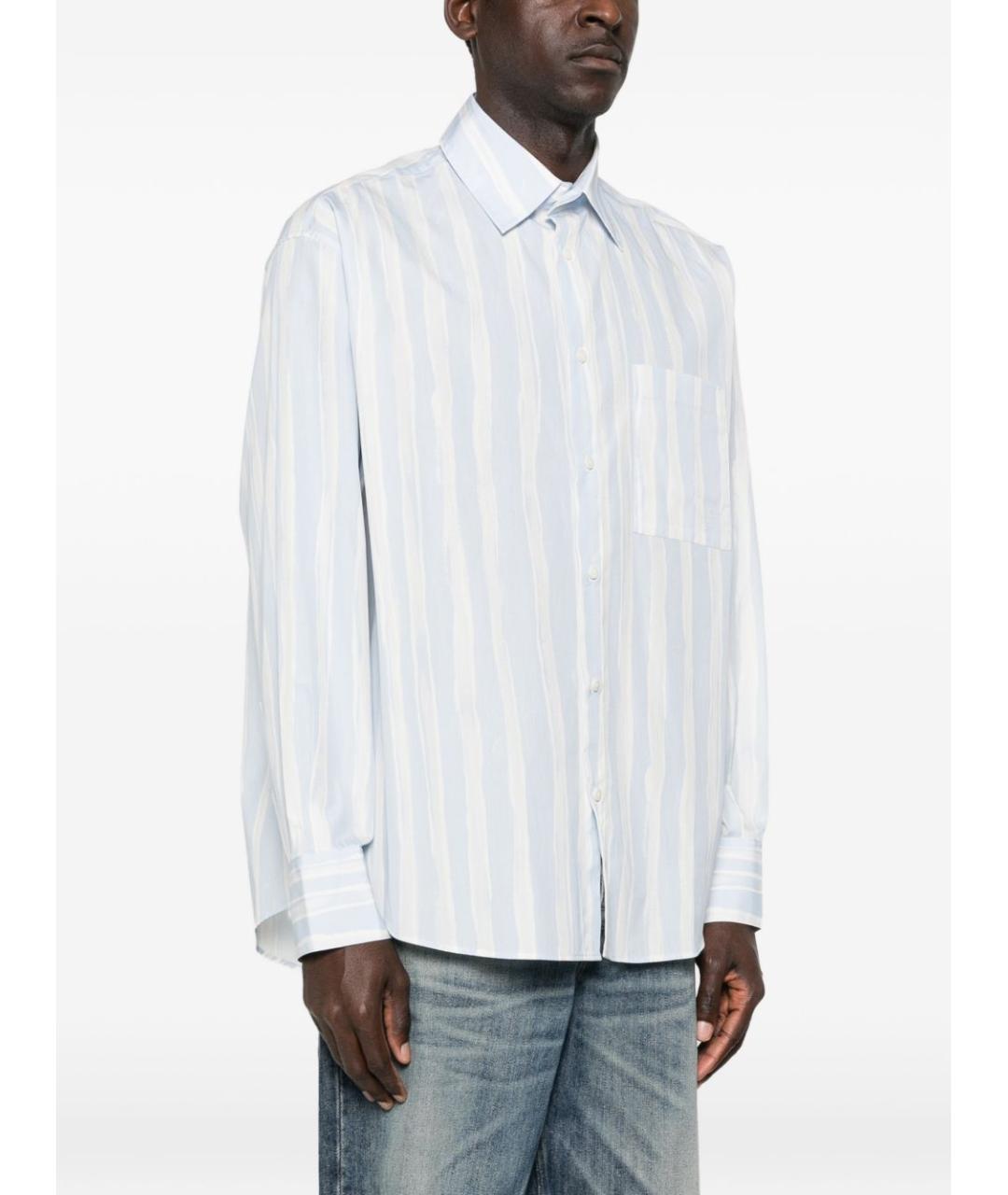 JACQUEMUS Голубая льняная кэжуал рубашка, фото 4