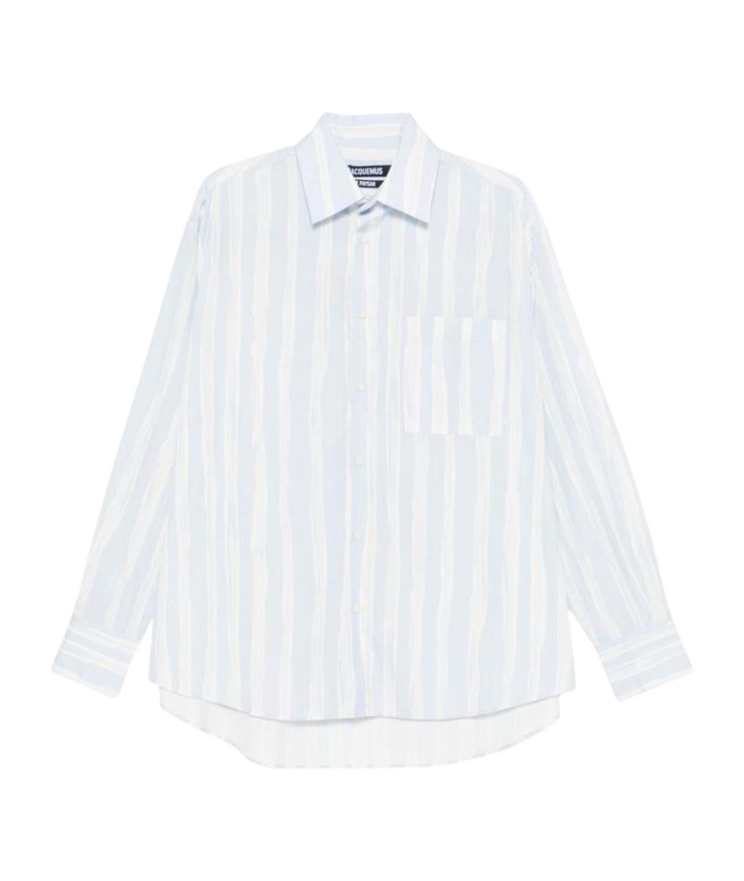 JACQUEMUS Голубая льняная кэжуал рубашка, фото 1