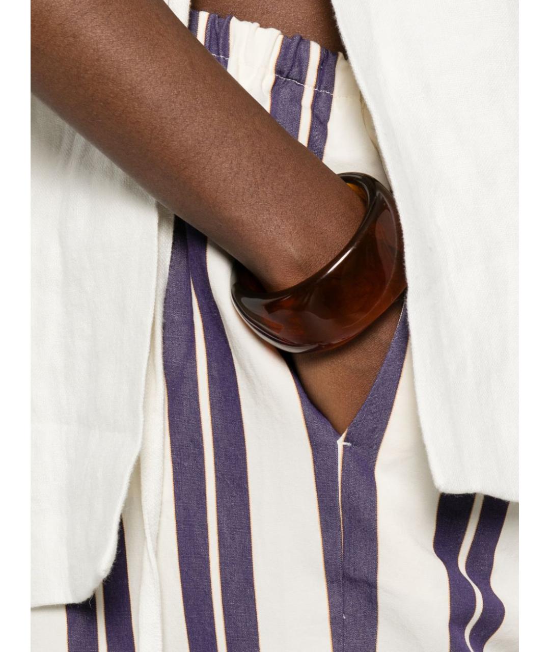 FORTE FORTE Синие хлопковые прямые брюки, фото 3