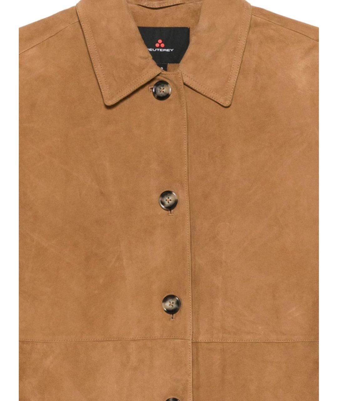 PEUTEREY Коричневая замшевая куртка, фото 3