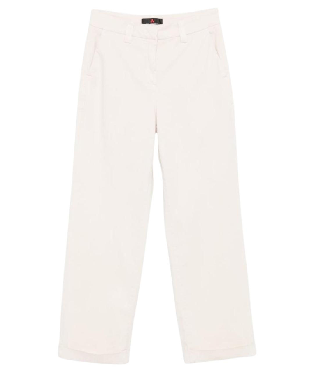 PEUTEREY Бежевые хлопковые прямые брюки, фото 1