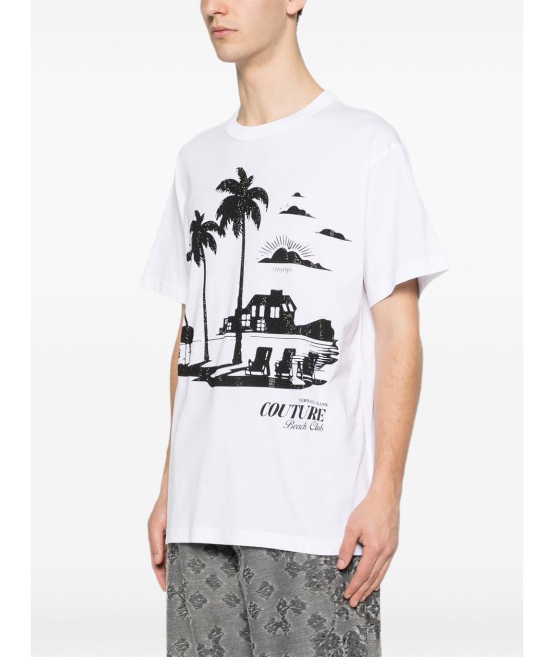 VERSACE JEANS COUTURE Белая хлопковая футболка, фото 5