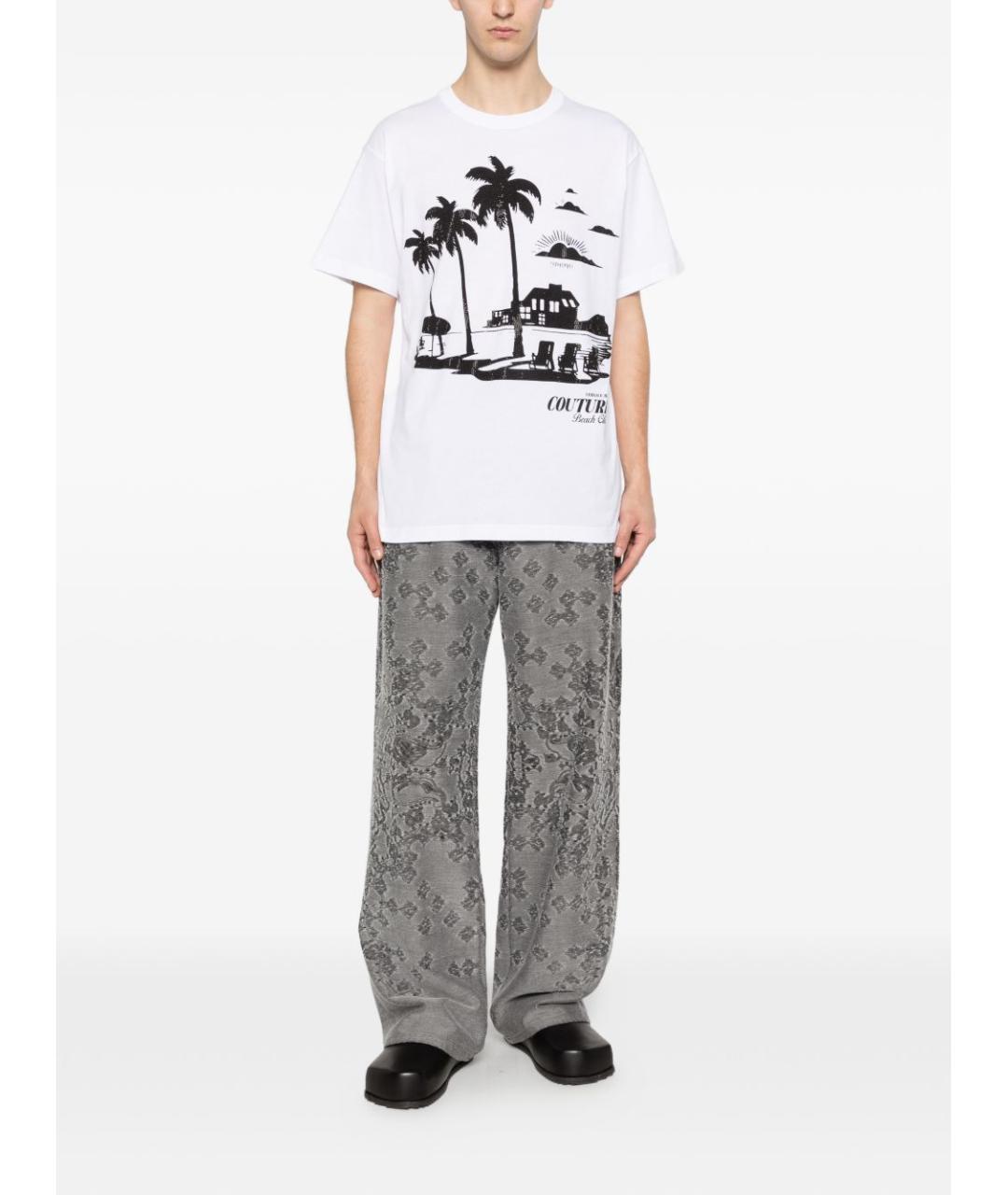 VERSACE JEANS COUTURE Белая хлопковая футболка, фото 4