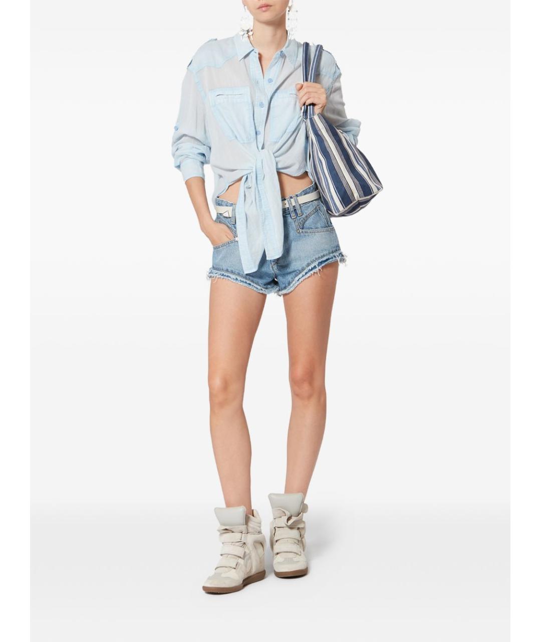 ISABEL MARANT Синяя хлопковая сумка тоут, фото 5