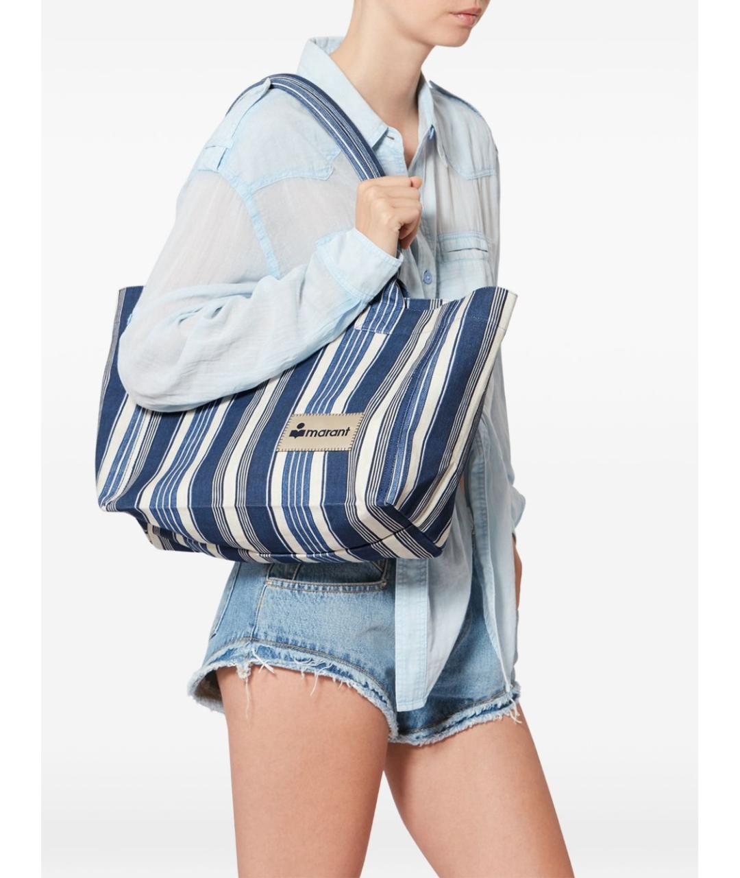 ISABEL MARANT Синяя хлопковая сумка тоут, фото 3