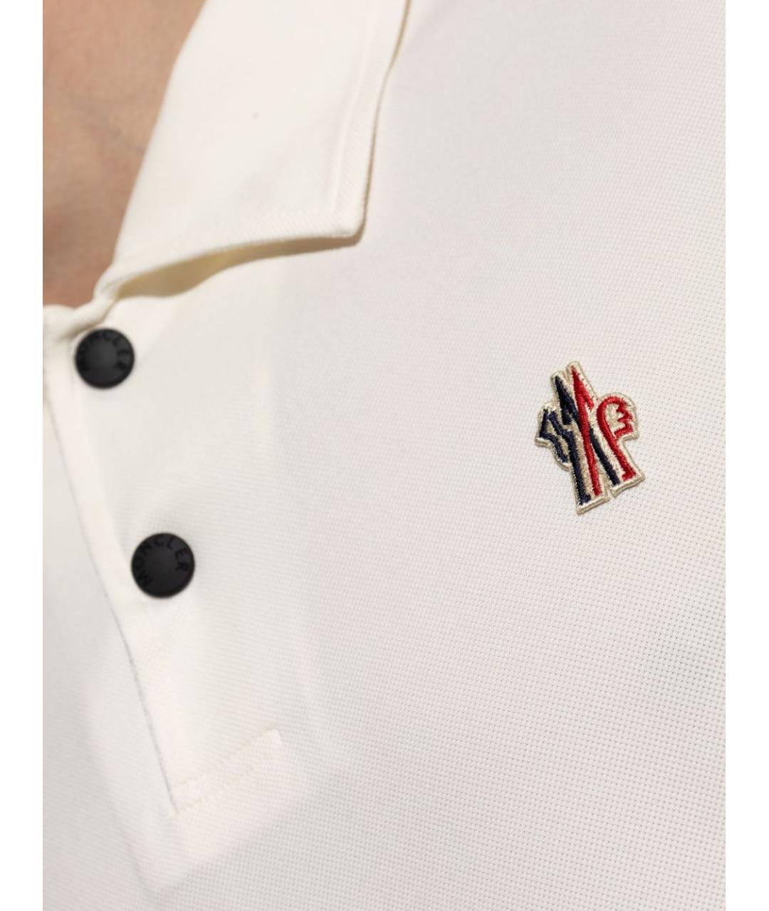 MONCLER GRENOBLE Белое поло с коротким рукавом, фото 3