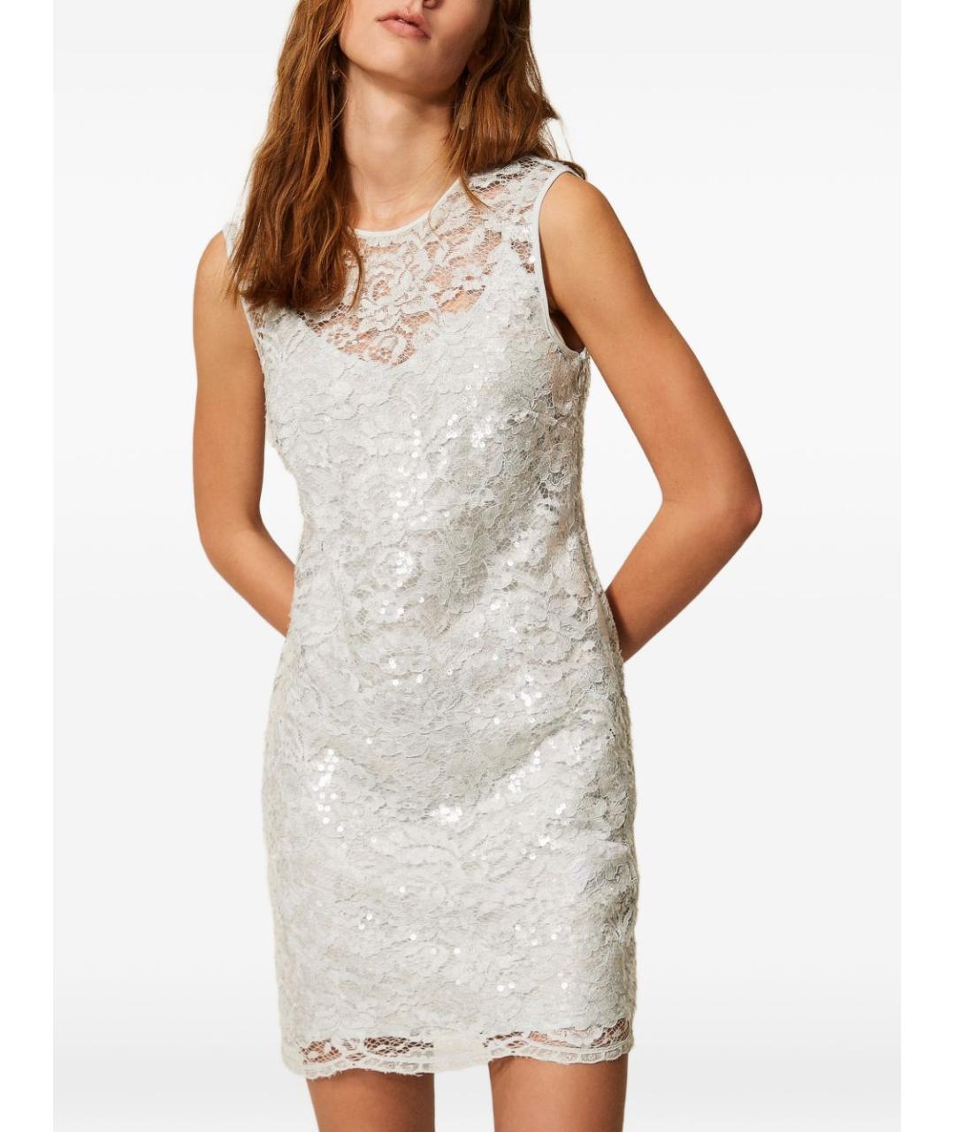 TWIN-SET Голубое полиэстеровое платье, фото 2