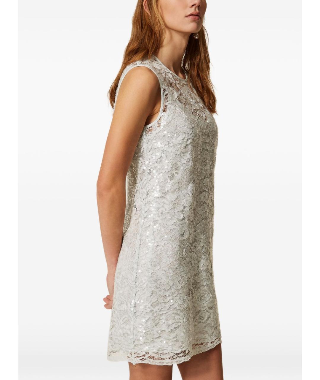 TWIN-SET Голубое полиэстеровое платье, фото 5