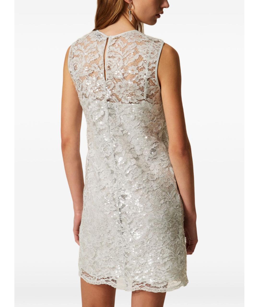 TWIN-SET Голубое полиэстеровое платье, фото 3