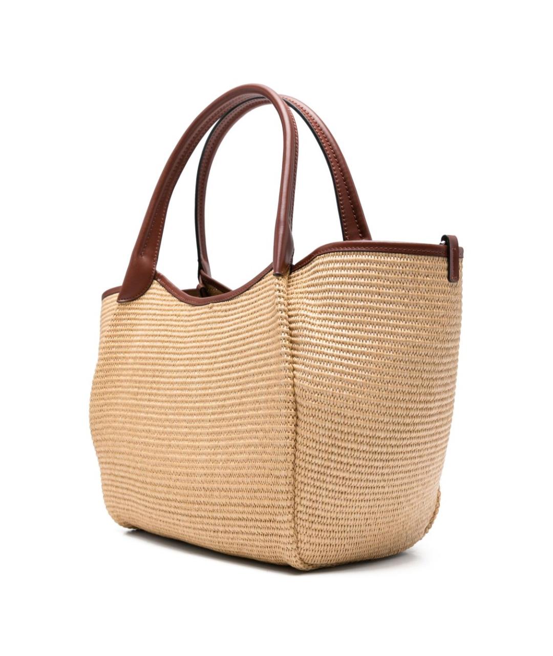 EMPORIO ARMANI Бежевая пелетеная сумка тоут, фото 4