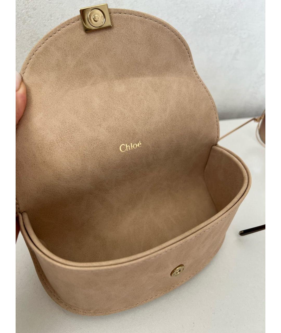 CHLOE Золотые металлические солнцезащитные очки, фото 4